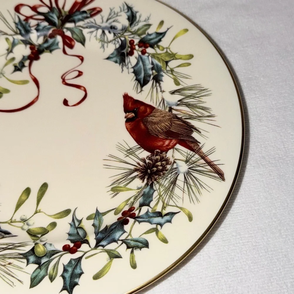 Lenox Winter Greetings Cardinal Plate / 10.5” 1995 Holiday Fine China USA Made - Picture 3 of 11